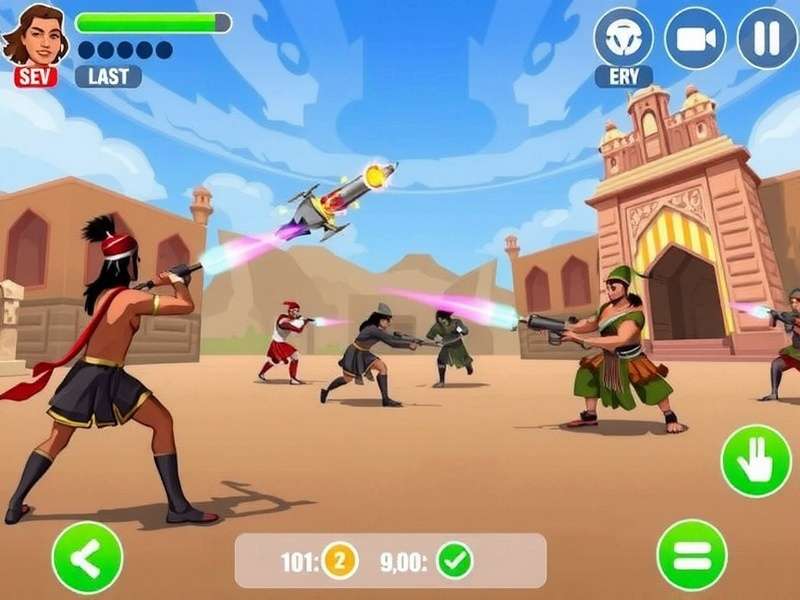 Intense Battle Royale Action in Sizzle Warfare Pro Sizzle Warfare Pro gameplay screenshot showing Indian characters in battle